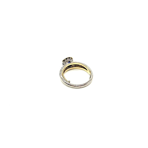 Bague 56 Bague saphir ovale et diamants en or bicolore 750 58 Facettes Z15B51763