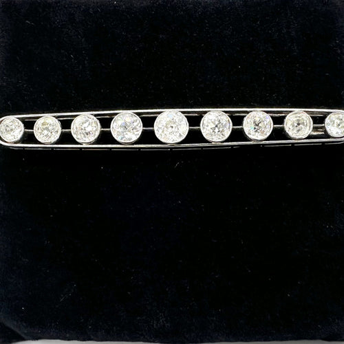 Broche Broche barrette en platine et diamants taille ancienne 58 Facettes Z15B51631