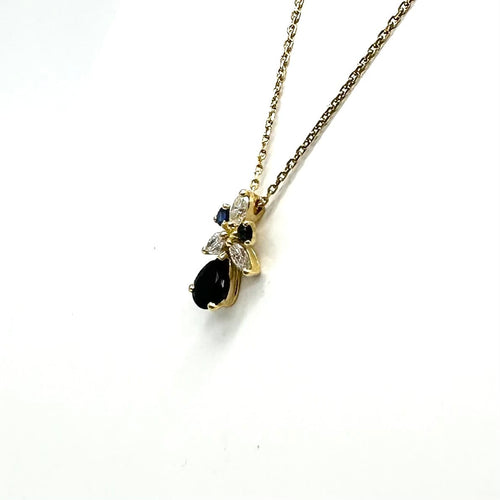 Collier Pendentif sur chaîne en or jaune avec saphirs et diamants 58 Facettes Z1351394-Z1351723