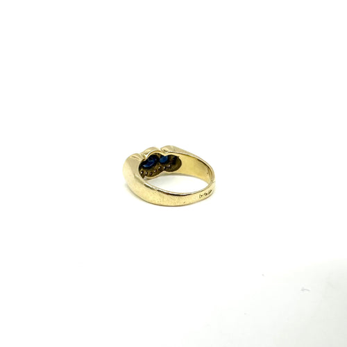 Bague 51 Bague en or jaune 750 avec saphirs et diamants 58 Facettes Z15B51729