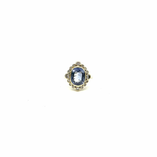 Bague 56 Bague en or jaune 750 avec saphir 3 ct et diamants 58 Facettes Z15B51765