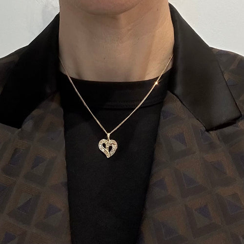 Pendentif Pendentif cœur en or jaune 750 et diamants 58 Facettes Z15B51614