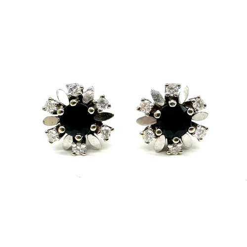 Boucles d'oreilles Boucles d'oreilles - Saphir et diamants en or blanc 58 Facettes Z15B51427