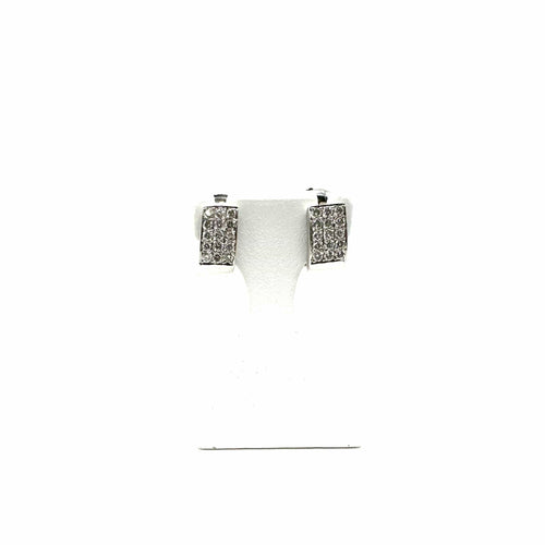 Boucles d'oreilles Boucles d’oreilles en or blanc 750 pavées de diamants 58 Facettes Z15B51745