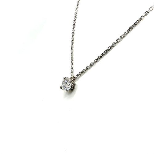 Collier Collier solitaire en or blanc 750 et diamant 1,03 ct 58 Facettes Z1351595