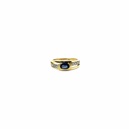 Bague 54.5 Bague en or jaune 750, saphir et diamants 58 Facettes Z15B51624