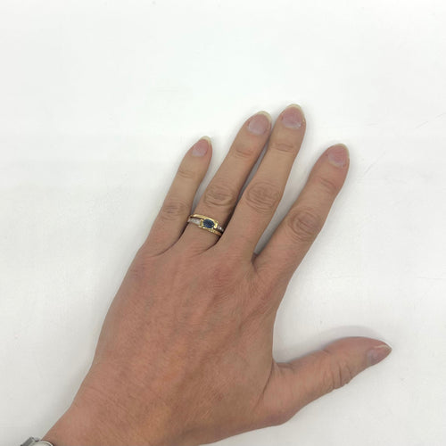 Bague 54.5 Bague en or jaune 750, saphir et diamants 58 Facettes Z15B51624