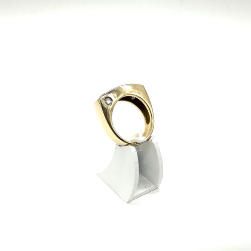 Bague 66 Chevalière - Bague en or jaune 750 et diamants 58 Facettes Z15B51744