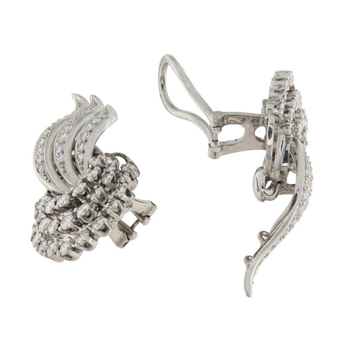 Boucles d'oreilles Orecchini en or blanc avec diamants 2,65 ct 58 Facettes G3742