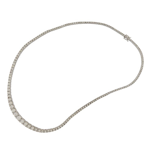 Collier Girocollo tennis en or blanc avec diamants 11,83 ct 58 Facettes G3801