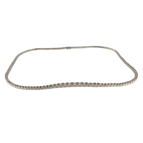 Collier Girocollo tennis en or blanc avec diamants 11,83 ct 58 Facettes G3801