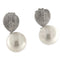 Boucles d'oreilles Orecchini pendenti en or blanc avec diamants et perles, diamètre 14 mm 58 Facettes G3804