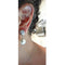 Boucles d'oreilles Orecchini pendenti en or blanc avec diamants et perles, diamètre 14 mm 58 Facettes G3804