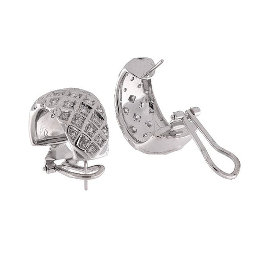 Boucles d'oreilles Orecchini en or blanc avec diamants taille brillante et huit-huit 58 Facettes G3836
