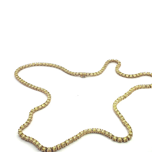 Collier Gold Tennis Necklace with Fancy-Yellow Diamonds 58 Facettes UN0135