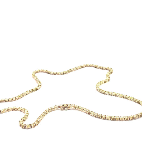 Collier Gold Tennis Necklace with Fancy-Yellow Diamonds 58 Facettes UN0135