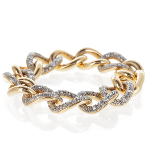 Bracelet Pomellato Catene - Bracelet en or rose 18 carats et diamants 58 Facettes 2.18697