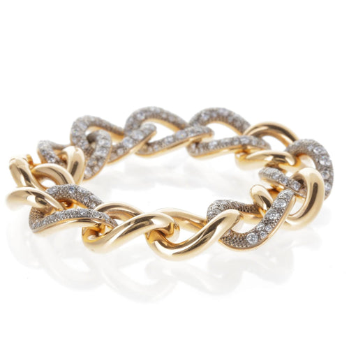 Bracelet Pomellato Catene - Bracelet en or rose 18 carats et diamants 58 Facettes 2.18697
