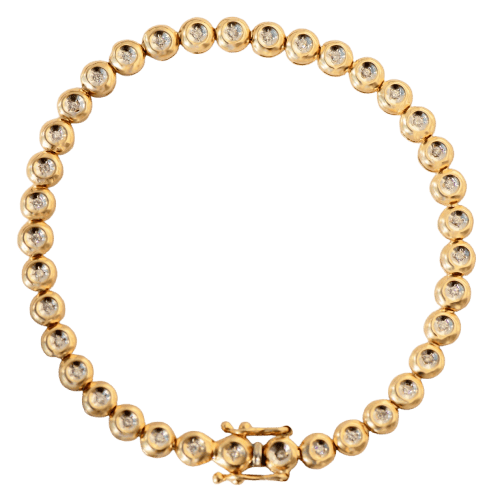 Bracelet Tennisarmband - Bracelet en or jaune 14 carats et diamants 0,75 ct 58 Facettes HJ250195