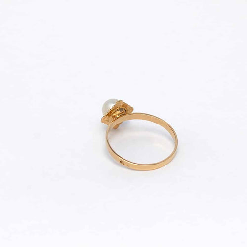 Bague 49 Bague en or rose et perle de culture 58 Facettes 16110