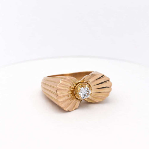 Bague 53 Bague éventail en or jaune 18 carats et diamant 58 Facettes 17189