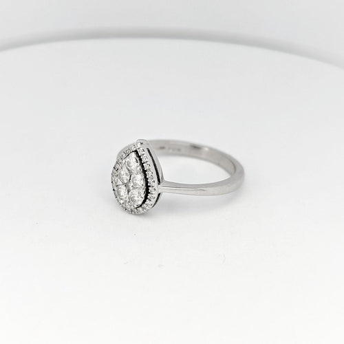 Bague 53 Bague en or blanc 18 carats sertie de diamants 58 Facettes 20170