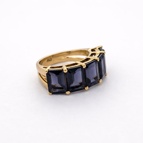 Bague 52 Bague en or jaune 18 carats et iolites 58 Facettes 5583