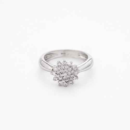 Bague 55 Bague marguerite en or blanc et diamants 58 Facettes 15996