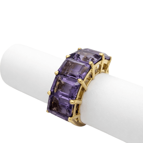 Bague 53 Bague en or jaune 18 carats et améthystes 58 Facettes 5575