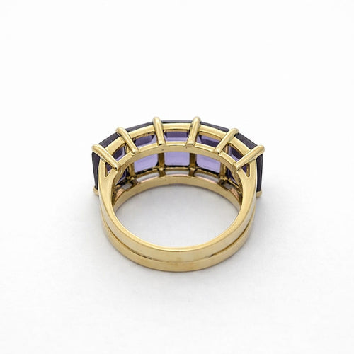 Bague 53 Bague en or jaune 18 carats et améthystes 58 Facettes 5575
