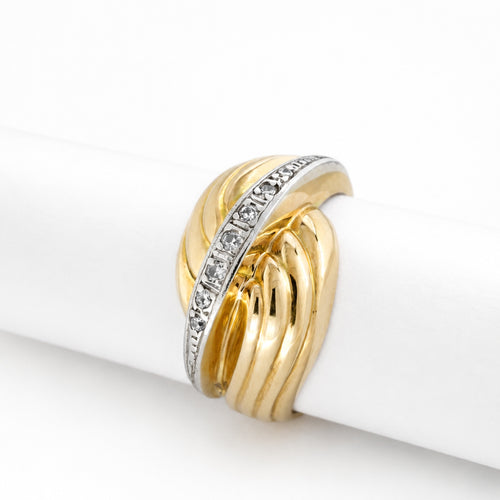 Bague 58 Bague entrelacée en or rose et or blanc avec diamants 58 Facettes 16026