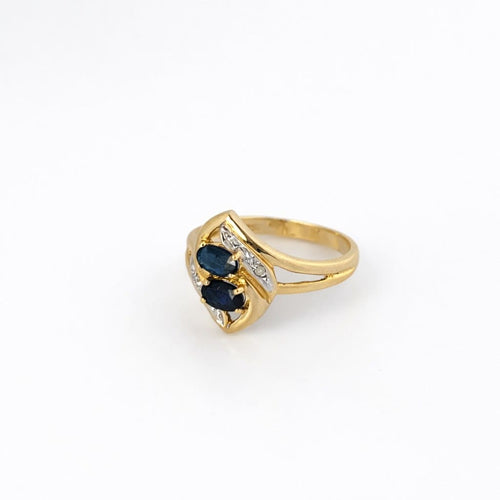 Bague 54 Bague entrelacs en or jaune, saphirs et diamants 58 Facettes 24509