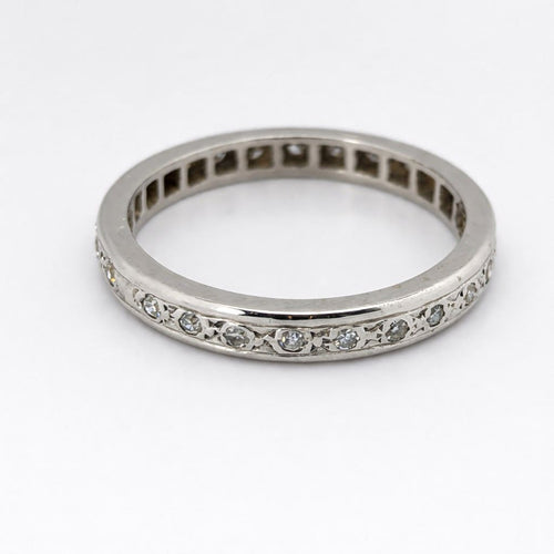 Bague 53 Alliance en or blanc 18 carats et diamants 58 Facettes 24507