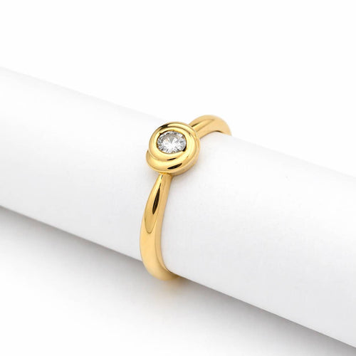 Bague 50 Bague solitaire florale en or jaune et diamant 58 Facettes 25042