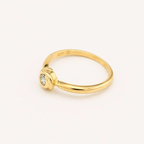 Bague 50 Bague solitaire florale en or jaune et diamant 58 Facettes 25042