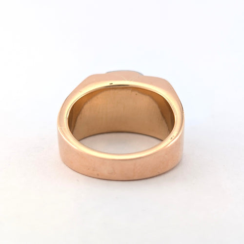 Bague 56 Tank - Bague en or rose et or blanc avec diamants 58 Facettes 25376