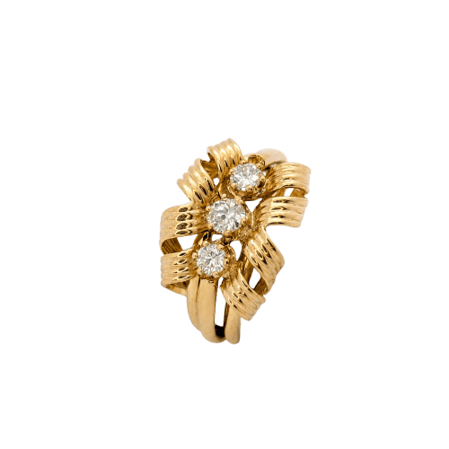 Bague 58 Bague ruban en or rose et diamants 58 Facettes 25483