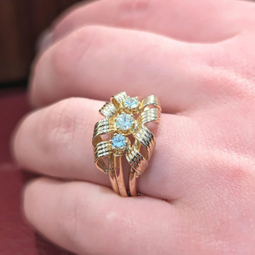 Bague 58 Bague ruban en or rose et diamants 58 Facettes 25483