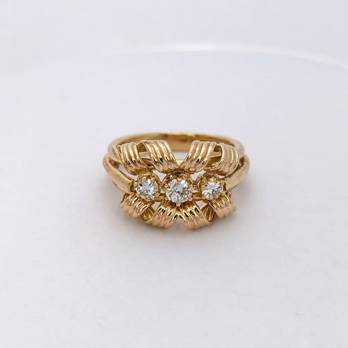 Bague 58 Bague ruban en or rose et diamants 58 Facettes 25483