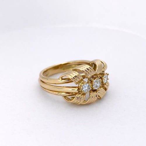 Bague 58 Bague ruban en or rose et diamants 58 Facettes 25483