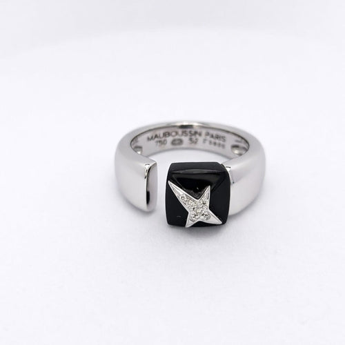 Bague 52 Mauboussin Étoile Sublime - Bague en or blanc, onyx et diamants 58 Facettes 25540