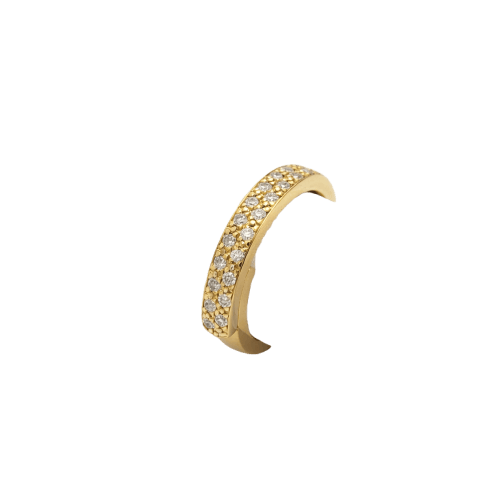 Bague 46 Guy Laroche - Alliance en or jaune et diamants 58 Facettes 26367