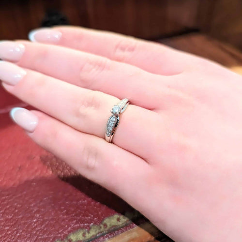Bague 54 Solitaire - Bague en or blanc et diamants 58 Facettes 28793