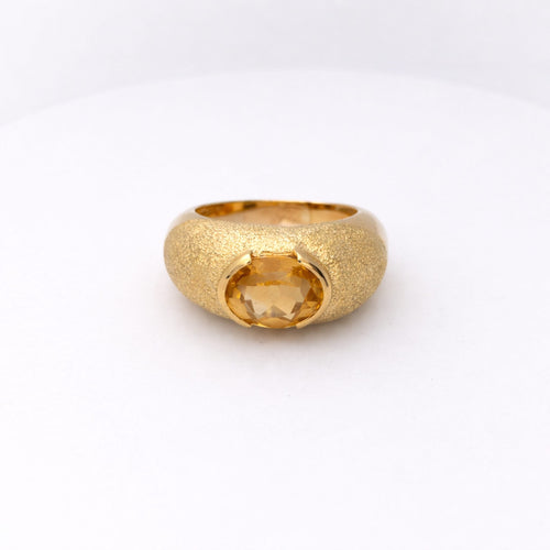 Bague 54 Bague citrine ovale en or jaune 18 carats 58 Facettes 28810