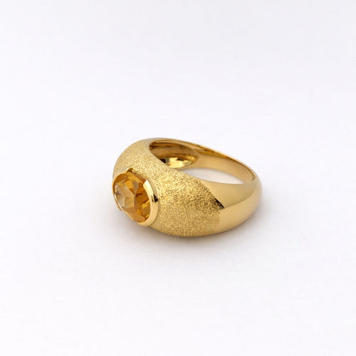 Bague 54 Bague citrine ovale en or jaune 18 carats 58 Facettes 28810