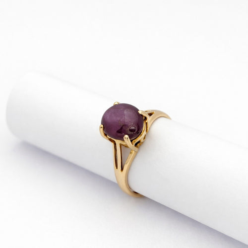 Bague 59 Bague en or jaune 14 carats et saphir étoilé 58 Facettes 28921