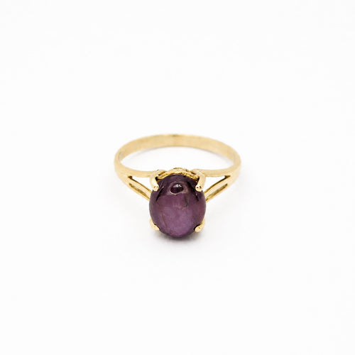 Bague 59 Bague en or jaune 14 carats et saphir étoilé 58 Facettes 28921