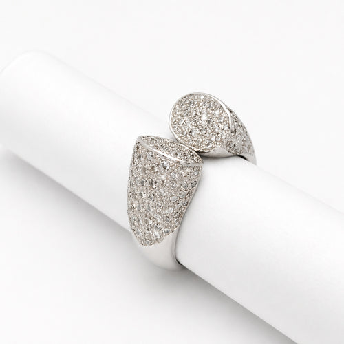 Bague 53 Bague ouverte en or blanc 18 carats et diamants 58 Facettes 28797