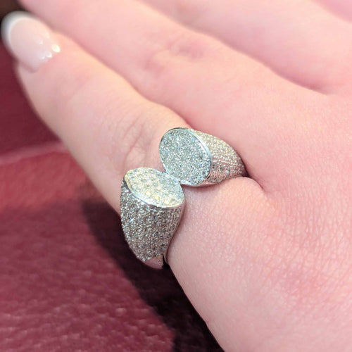 Bague 53 Bague ouverte en or blanc 18 carats et diamants 58 Facettes 28797
