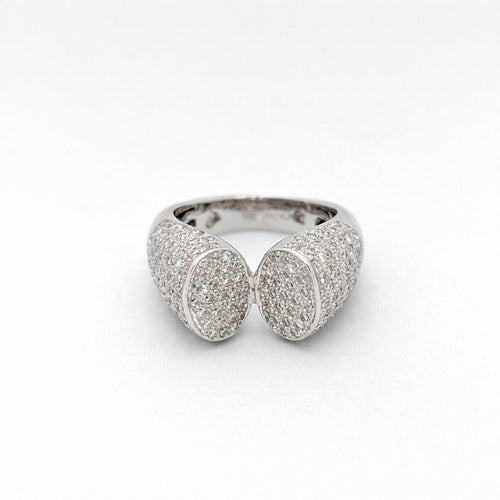 Bague 53 Bague ouverte en or blanc 18 carats et diamants 58 Facettes 28797
